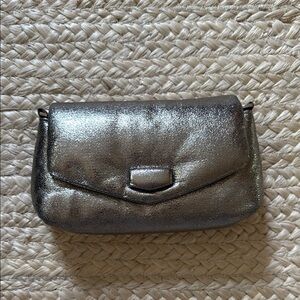 Metallic Silver Puffy Zara Clutch Bag